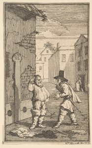 Hudibras og Ralpho diskuterer sytten små illustrationer til Samuel Butlers Hudibras..., 1721-26. af William Hogarth