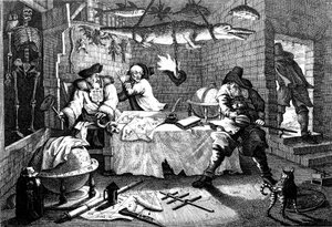 Illustration fra digtet Hudibras, af Samuel Butler, 1726. af William Hogarth