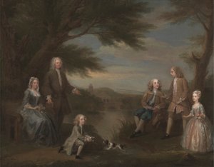 John og Elizabeth Jeffreys og deres børn af William Hogarth