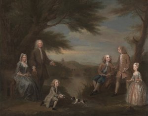 John og Elizabeth Jeffreys og deres børn, 1730. af William Hogarth