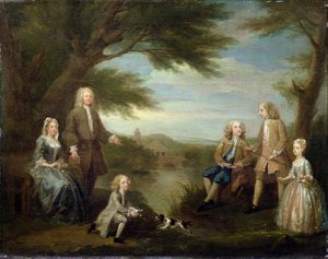 John og Elizabeth Jeffreys og deres børn, 1730 af William Hogarth