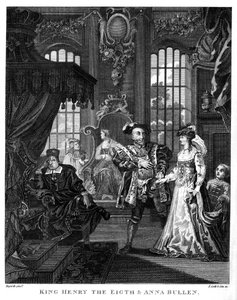 Kong Henry VIII og Anne Boleyn af William Hogarth af William Hogarth