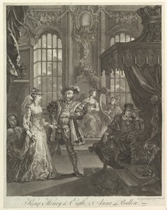 Kong Henrik den Ottende og Anna Bullen, ca. 1728. af William Hogarth