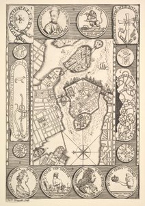 Kort over Stockholm Aubry de La Mottrayes rejser gennem Europa, Asien og ind i del..., 1723-24. af William Hogarth