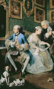 Marriage a la Mode: I - The Marriage Settlement, c.1743 olie på lærred detalje af 62692 af William Hogarth