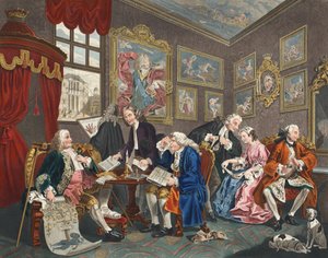 Ægteskab a la Mode, Plade I, The Marriage Settlement, illustration fra 