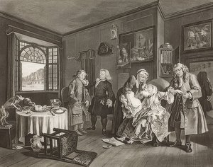 Ægteskab à la Mode / ægteskab efter mode. Ark 6: Damen? S Død / Grevindens selvmord. 1745 af William Hogarth