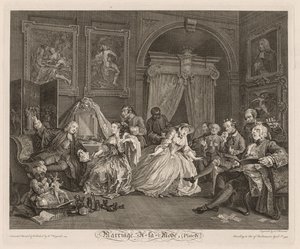 Ægteskab à la Mode: Toiletscenen, 1745. af William Hogarth