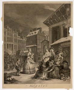 Morgen, tallerken en fra The Four Times of the Day af William Hogarth