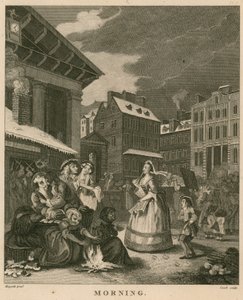 Morgen i Covent Garden, London af William Hogarth