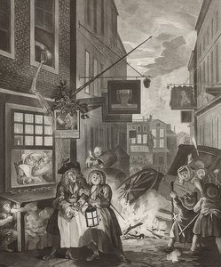 Nat / Nacht. Fra: Dagens fire tider / Die vier Tageszeiten. 1738 af William Hogarth