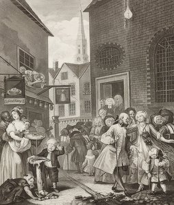 Middag/middag. Fra: De fire gange på dagen / De fire gange på dagen. 1738 af William Hogarth