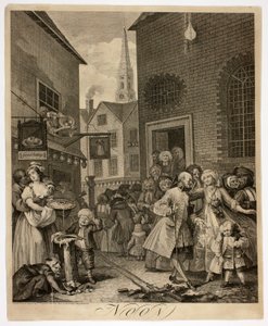 Middag, tallerken to fra The Four Times of Day af William Hogarth