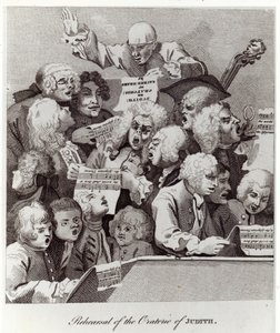 Genhør af Judiths oratorium, 1734 af William Hogarth