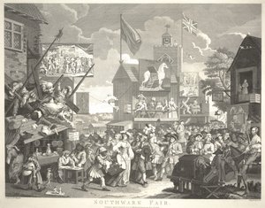 Southwark Fair, graveret af Thomas Cook (1744-1818) af William Hogarth