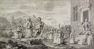 Study for the Foundlings (pen, blæk og vask på papir) af William Hogarth