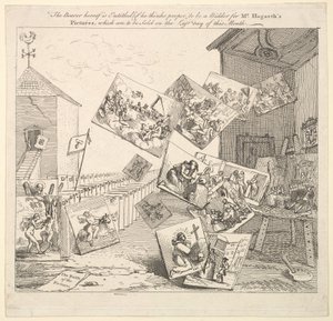 Slaget om billederne, 1745. af William Hogarth