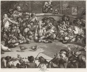 Cockpittet / Der Hahnenkampfplatz. 1759 af William Hogarth