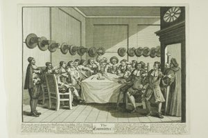 Komitéen, plade ti fra Hudibras af William Hogarth