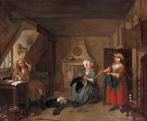 Den nødstedte digter, c.1736 af William Hogarth