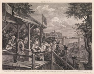 Valget, planche 3: «Afstemningen» af William Hogarth