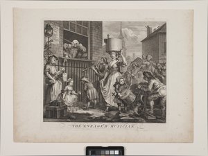 Den rasende musiker (ætsning og gravering) af William Hogarth