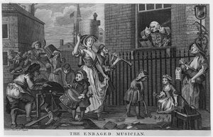 Den rasende musiker af William Hogarth
