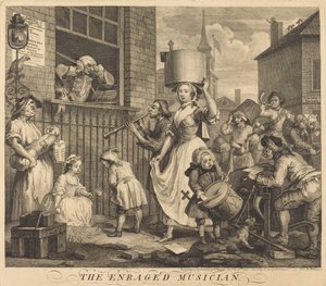 Den rasende musiker af William Hogarth