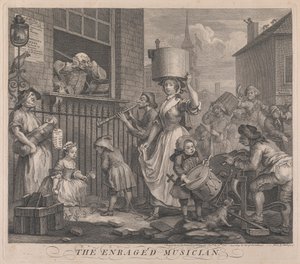 Den rasende musiker af William Hogarth