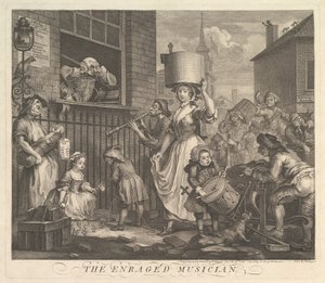 Den rasende musiker af William Hogarth