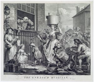 Den rasende musiker, 1741 af William Hogarth