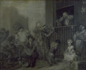 Den rasende musiker, 1600-tallet af William Hogarth