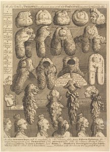 The Five Orders of Periwigs, 1761. af William Hogarth