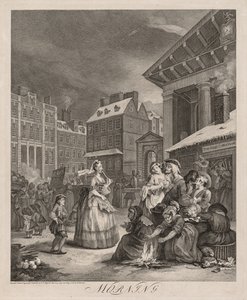 De fire gange på dagen, 1738. af William Hogarth