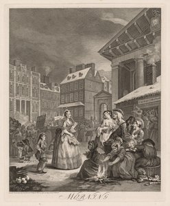 De fire gange på dagen: Morgen, 1738. af William Hogarth