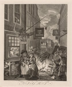 De fire gange på dagen: Nat af William Hogarth