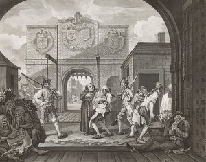 The Gate of Calais, eller O Roast Beef of Old England, eller Oh, Roast Beef of Old England. 1749 af William Hogarth