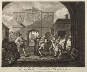 Porten i Calais eller Det gamle Englands roastbeef af William Hogarth