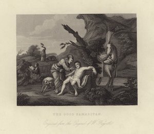Den barmhjertige samaritaner af William Hogarth