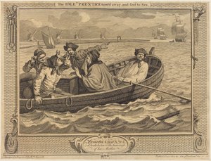 Den dovne lærling bliver bortvist og sendt til søs af William Hogarth