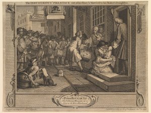 Den flittige lærling er udlært og gift med sin mesters datter: Flid og lediggang, tavle 6 af William Hogarth