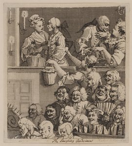 Det grinende publikum af William Hogarth