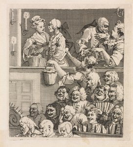 Det leende publikum, 1733. af William Hogarth