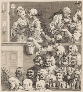 Det grinende publikum. 1733 af William Hogarth