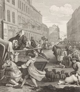 Grusomhedens anden fase. Fra: Grusomhedens fire stadier / Grusomhedens fire stadier. 1751 af William Hogarth