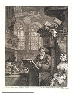 Den sovende menighed af William Hogarth