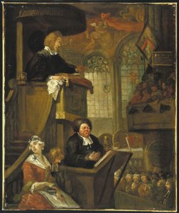 Den sovende menighed, 1728 af William Hogarth