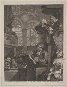 Den sovende Menighed, 21. april 1762. af William Hogarth