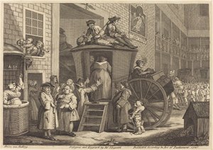 Stage-coachen eller Country Inn Yard af William Hogarth