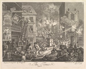 The Times, tavle 1, 7. september 1762. af William Hogarth